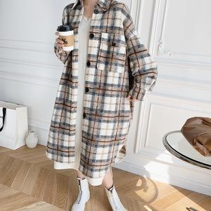 Oversized Plaid Coat